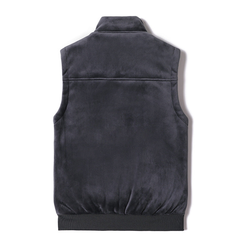 Men's velvety thermal fleece vest with teddy lining and stand-up collar Mune Fashion