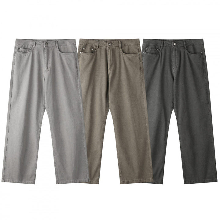Men's wide straight-cut denim jeans with a high waist and five-pocket design Mune Fashion