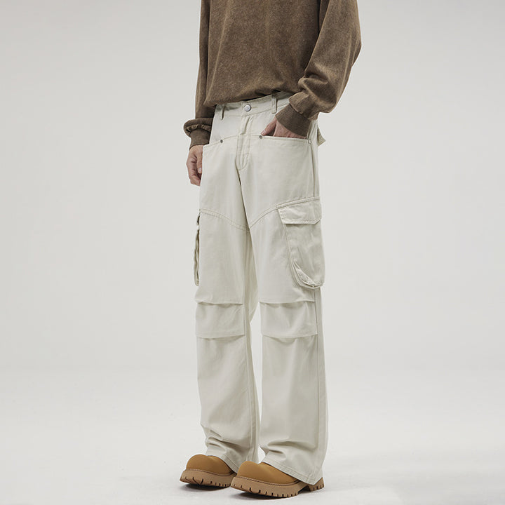 Men's Loose Utility Cargo Pants with Flap Pockets and Reinforced Knees Mune Fashion