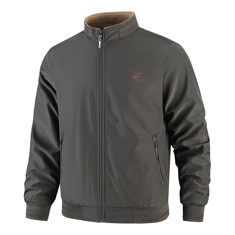 Men's Stylish Casual Jacket with High Stand Collar and Practical Pockets Mune Fashion