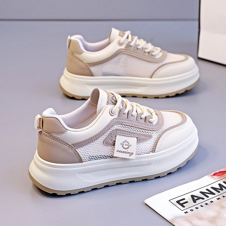 Women's lightweight platform sneakers with breathable mesh upper, padded heel collar, and shock-absorbing EVA sole Mune Fashion