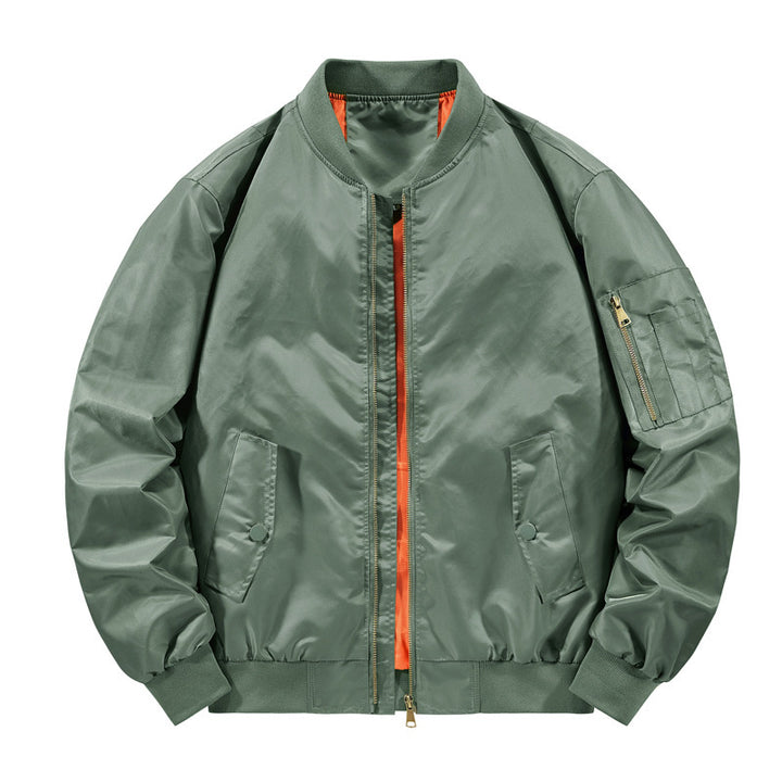 Men's lightweight pilot bomber with contrast lining and sleeve utility pocket Mune Fashion