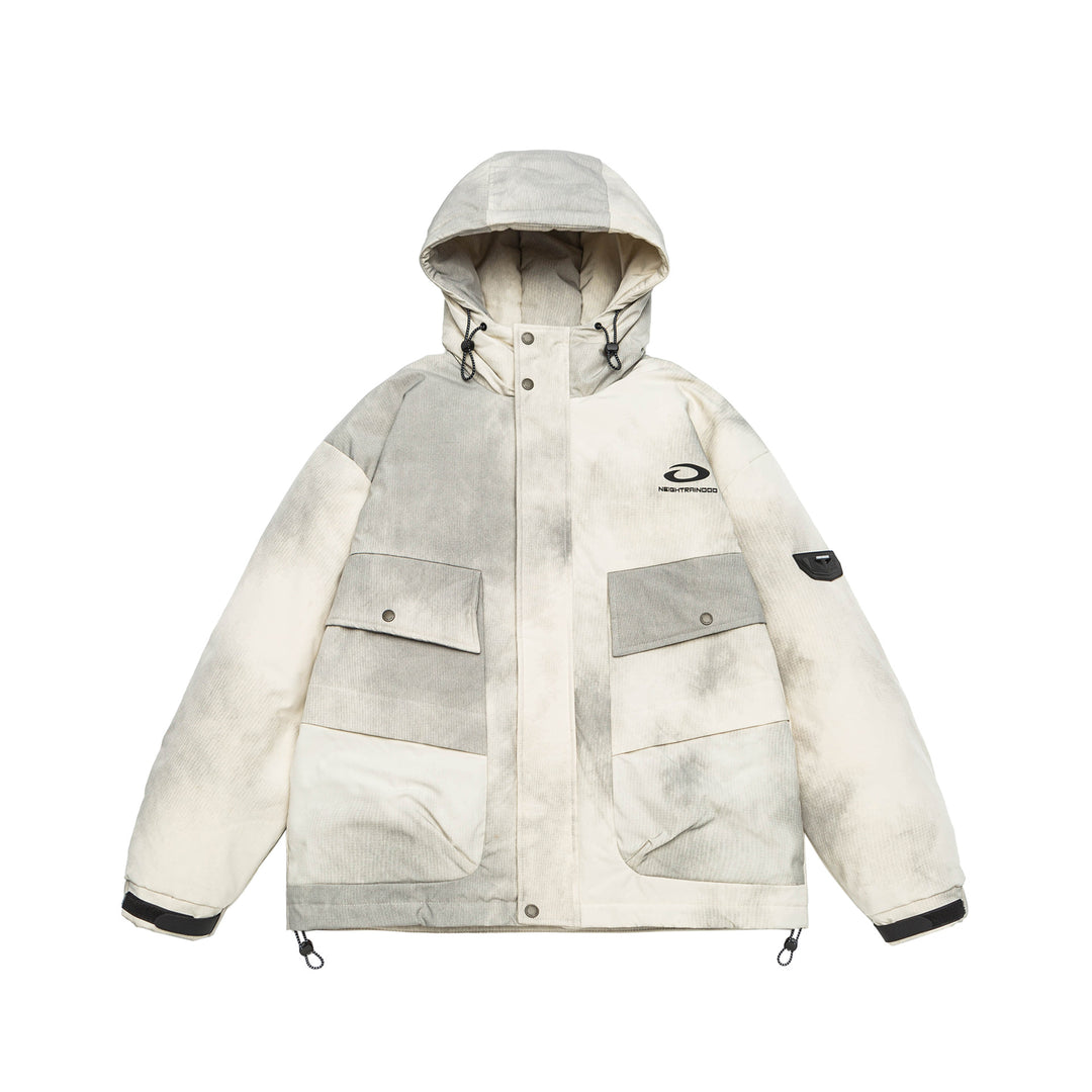Men's Padded Parka Jacket with Hood and Utility Pockets Mune Fashion