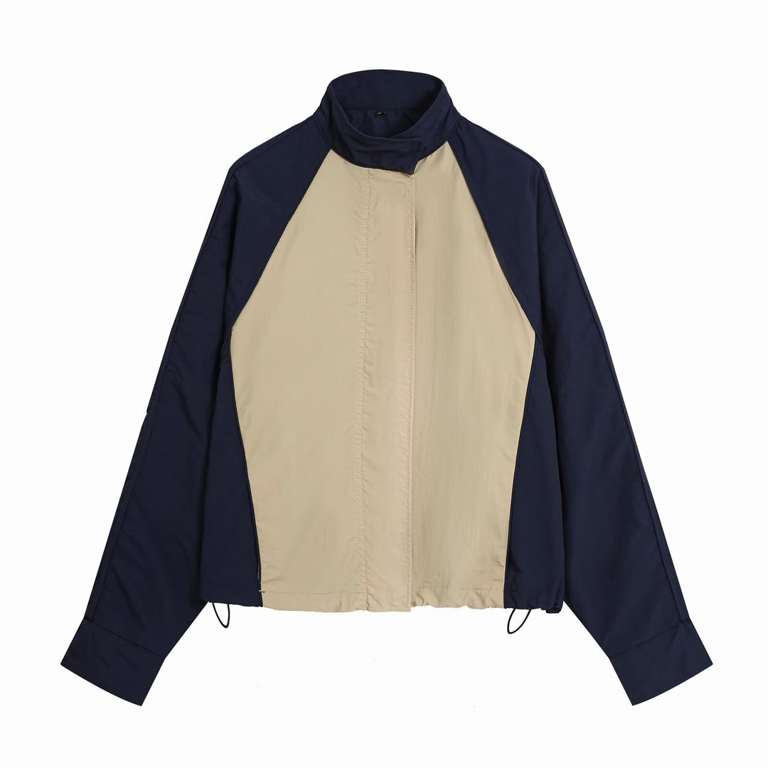 Women Two-Piece Sporty Track Set with Windbreaker Jacket and Wide Track Pants Cut Mune Fashion