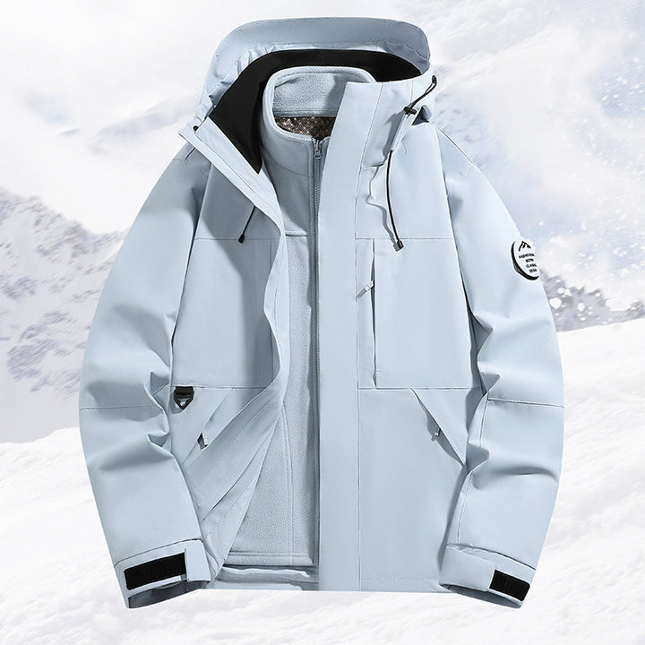 Men's layered snow sports jacket with breathable membrane and adjustable hood Mune Fashion