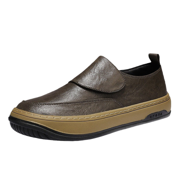 Men's Slip-On Sneaker with Velcro Fastening and Thick Platform Sole Mune Fashion