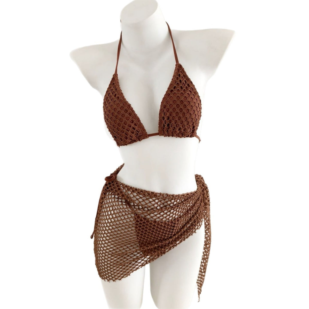 Ladies triangle bikini with trendy net skirt details Mune Fashion