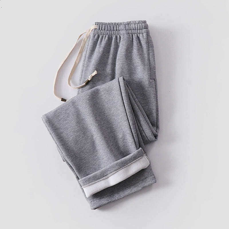 Unisex Padded Fleece Jogging Pants with Elastic Waistband Drawstring and Slim Ankle Cuff Mune Fashion