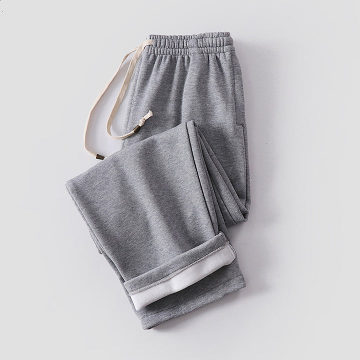 Unisex Padded Fleece Jogging Pants with Elastic Waistband Drawstring and Slim Ankle Cuff Mune Fashion