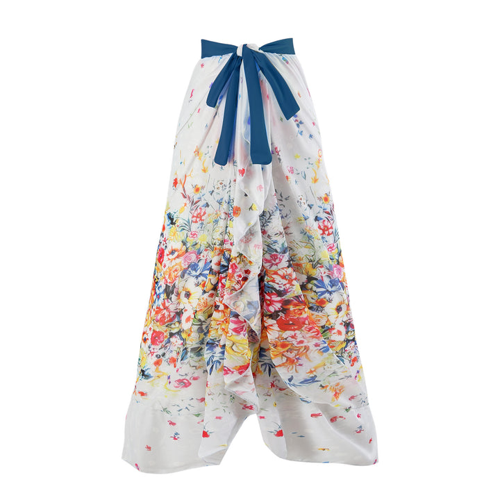 Damen Maxi-Rock mit floralen Mustern und verspieltem Schärpen-Detail Echo Archiv