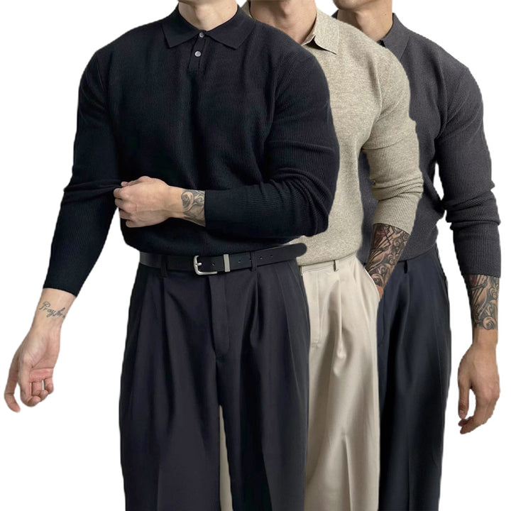 Men's Elegant Structured Long Sleeve Sweater Mune Fashion