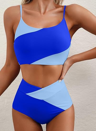 Ladies high-waisted bikini top with asymmetric design Mune Fashion