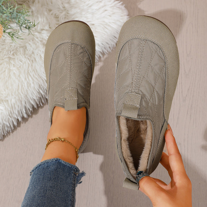 Women's Padded Quilted Slip-On Leisure Shoes with Non-Slip Profiling Sole Mune Fashion