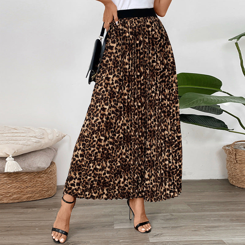 Women’s maxi skirt with leopard print and elastic waistband Mune Fashion