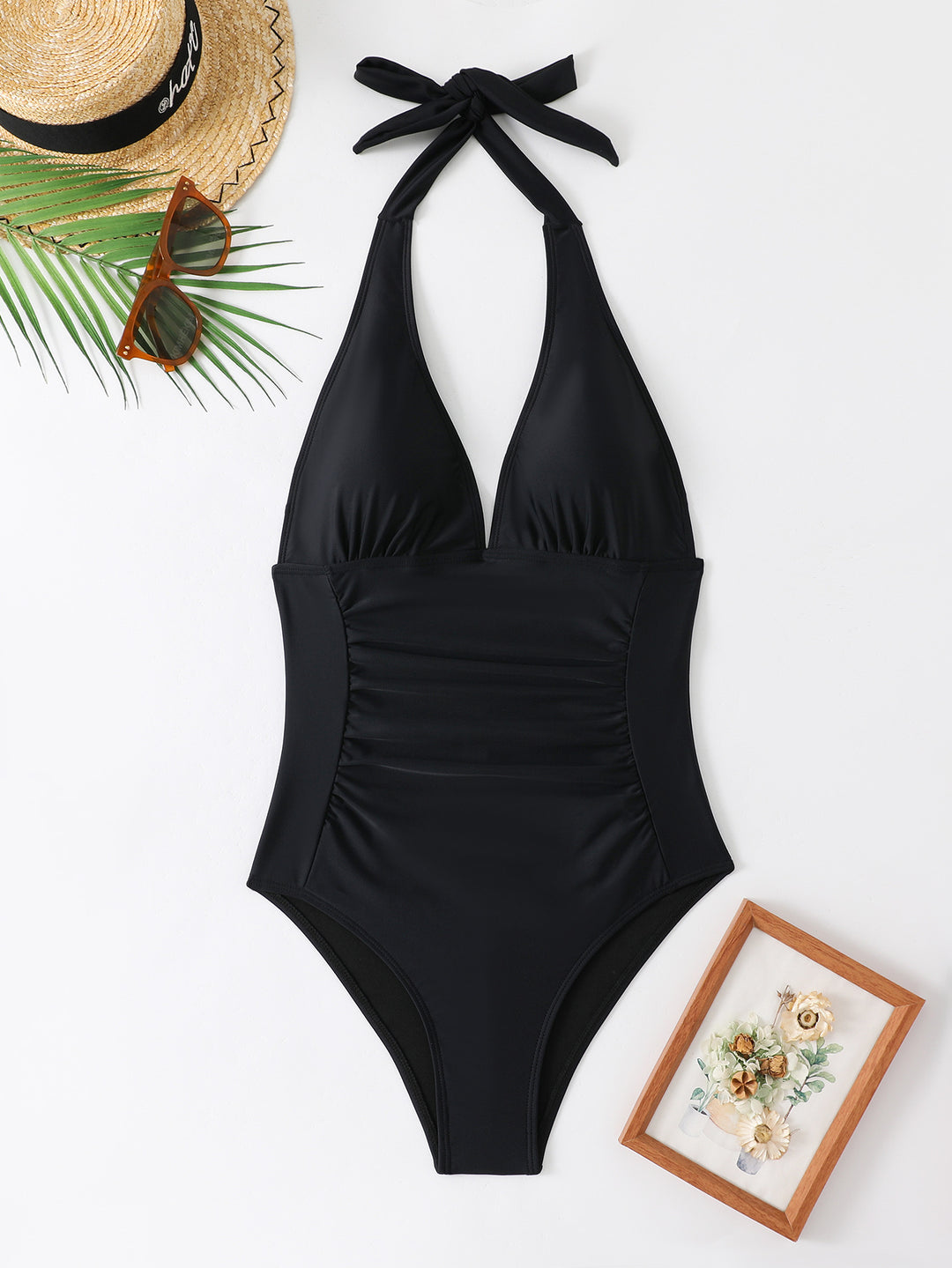 Women's Backless Swimsuit with Fashionable Ruching Mune Fashion