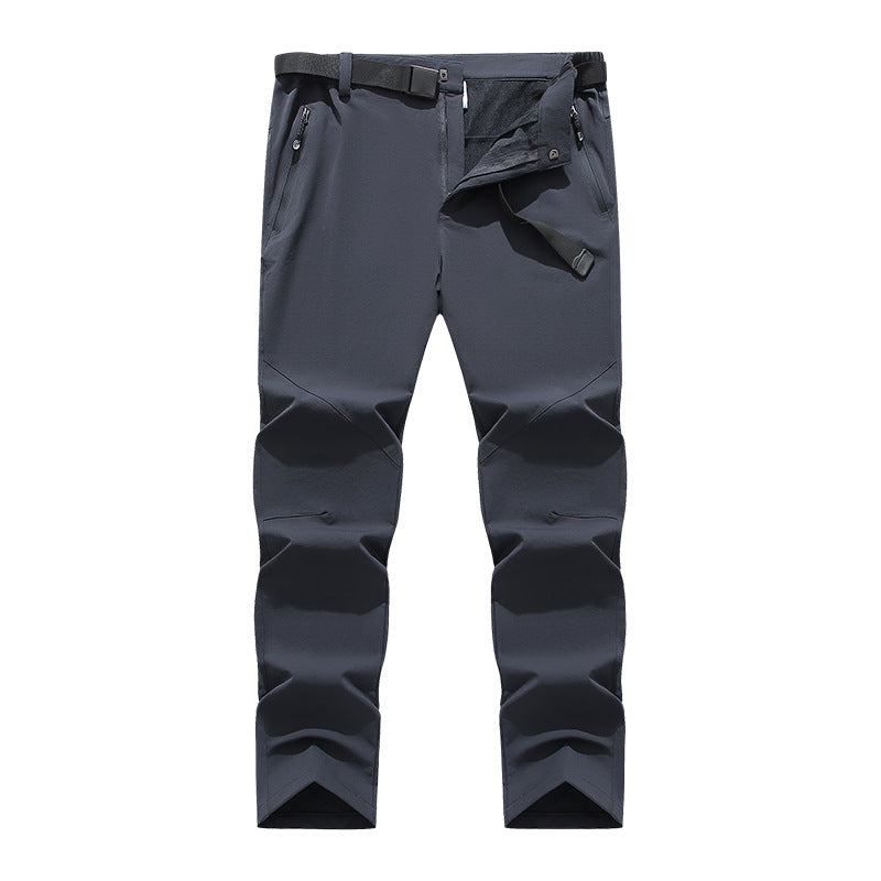 Men's flexible softshell trekking pants with pre-shaped knees and belt Mune Fashion