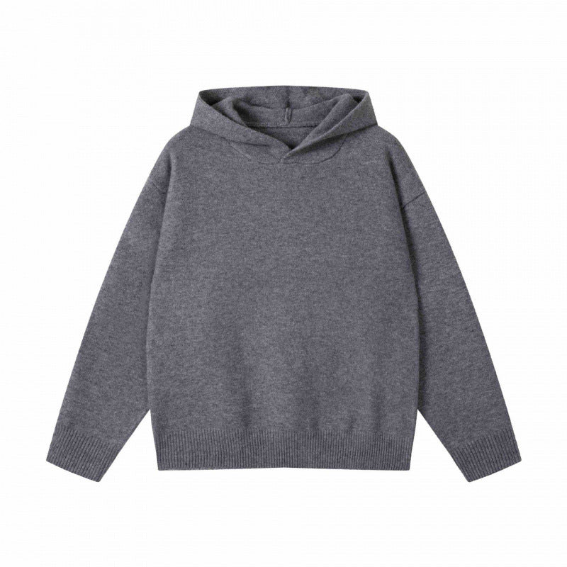 Unisex Oversized Fine Knit Hoodie with Raglan Sleeves and Ribbed Hem Mune Fashion