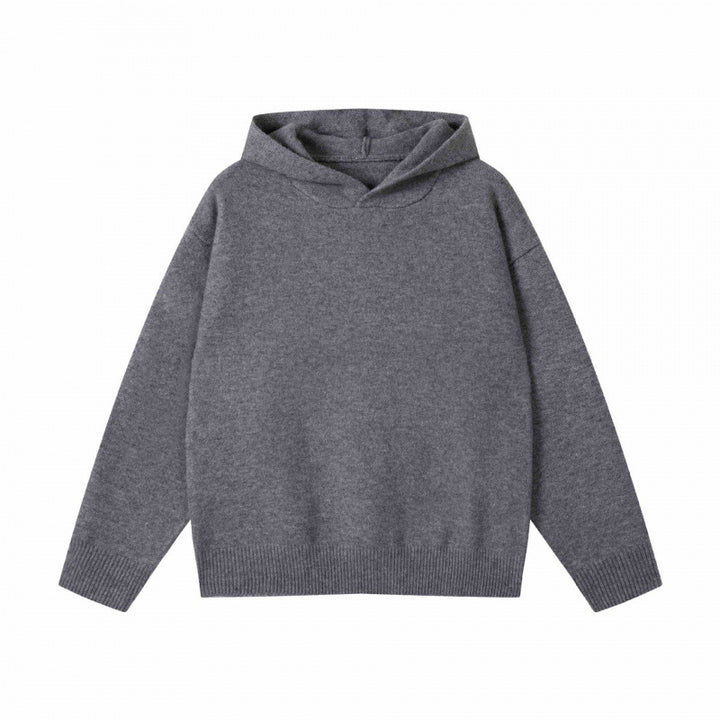 Unisex Oversized Fine Knit Hoodie with Raglan Sleeves and Ribbed Hem Mune Fashion