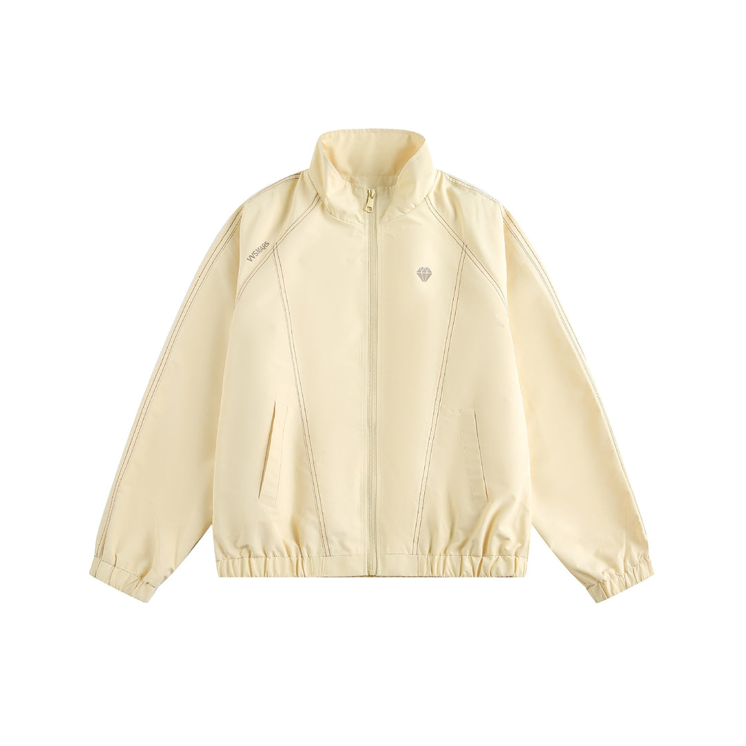 Unisex Sporty lightweight training jacket with standing collar, contrast stitching and elastic hem Mune Fashion