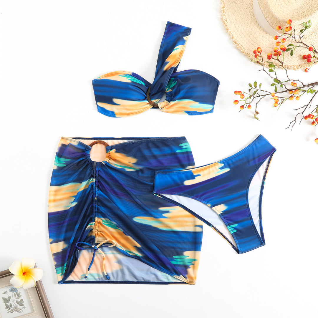 Women's Cropped Bikini Set with Playful Ruffle Design and Elegant Tie Strap System Mune Fashion