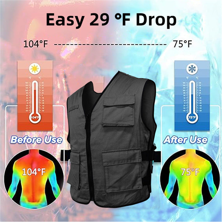 Unisex nan cooling gel ice vest with removable cooling pads and adjustable side straps Mune Fashion