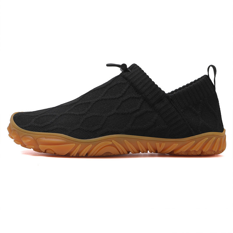 Unisex nan Hybrid Slipper for indoor and outdoor with elastic knitted shaft, drawstring and profiled rubber sole Mune Fashion