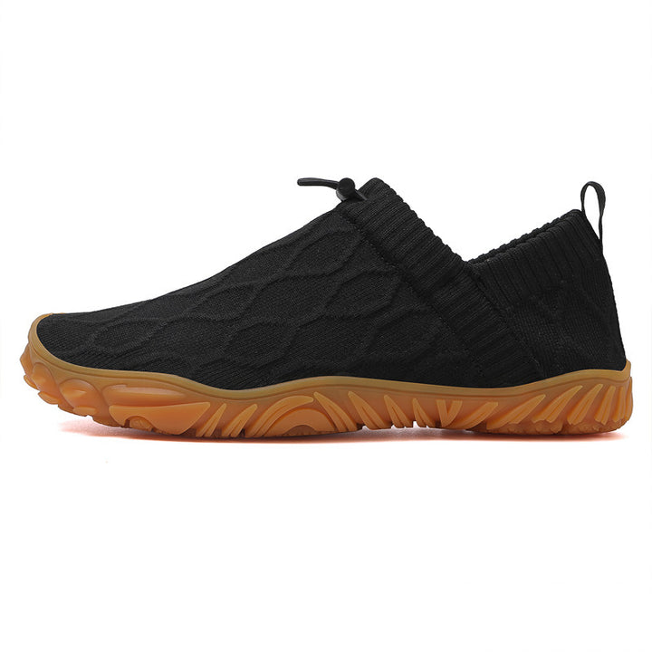 Unisex nan Hybrid Slipper for indoor and outdoor with elastic knitted shaft, drawstring and profiled rubber sole Mune Fashion