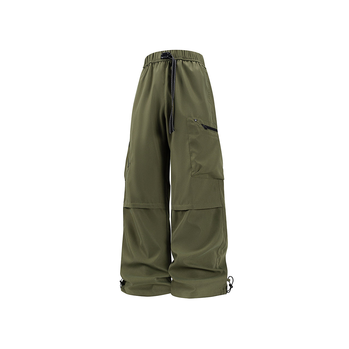 Damen Weite Utility-Cargohose mit verstellbarem Beinabschluss und Multifachtaschen Mune Fashion