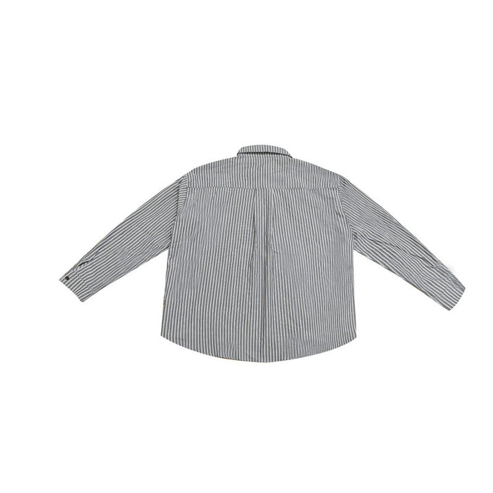 Women's Wide Striped Shirt in Oversize Cut with Shirt Collar and Chest Pocket Mune Fashion
