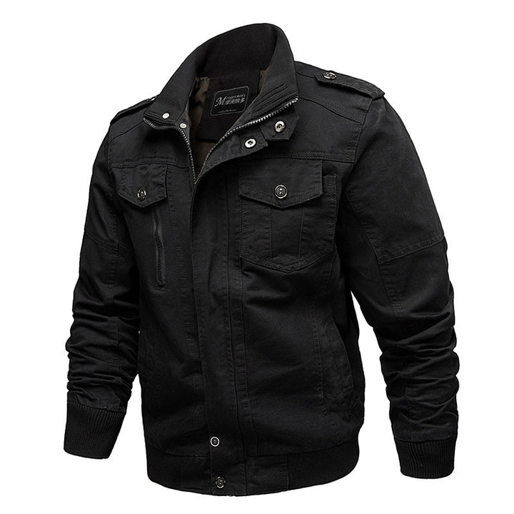 Men's Robust Canvas Field Jacket in Bomber Blouson Mix with Epaulettes and Flap Pockets Mune Fashion