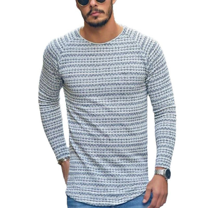Men's structured fine knit sweater with round neck Mune Fashion