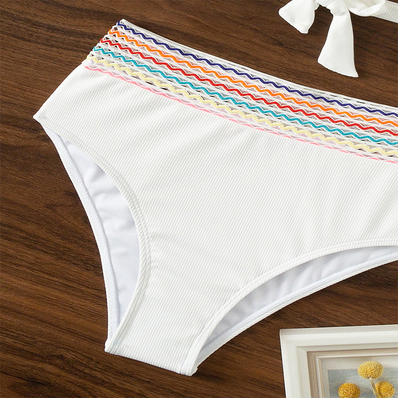 Women's high-waisted swimsuit with modern tie details Mune Fashion
