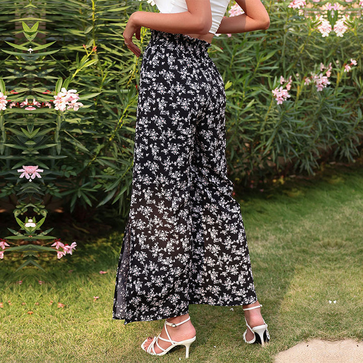 Women Elegant Floral Pattern Palazzo Pants Mune Fashion