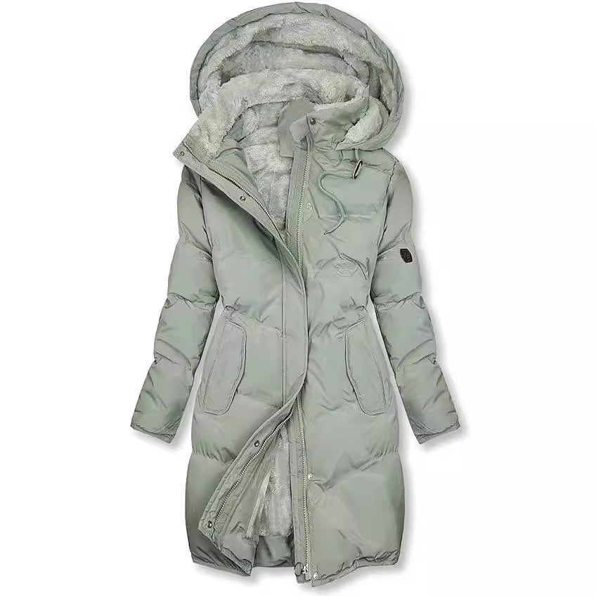 Women's Insulated Winter Parka with Removable Hood and Soft Lining Mune