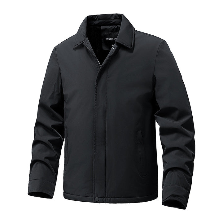 Men's lightweight water-repellent transitional jacket with concealed zipper and shirt collar Mune Fashion