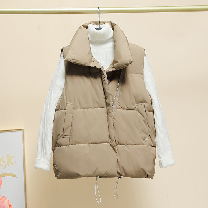 Women's quilted vest with high collar and drawstring Mune Fashion