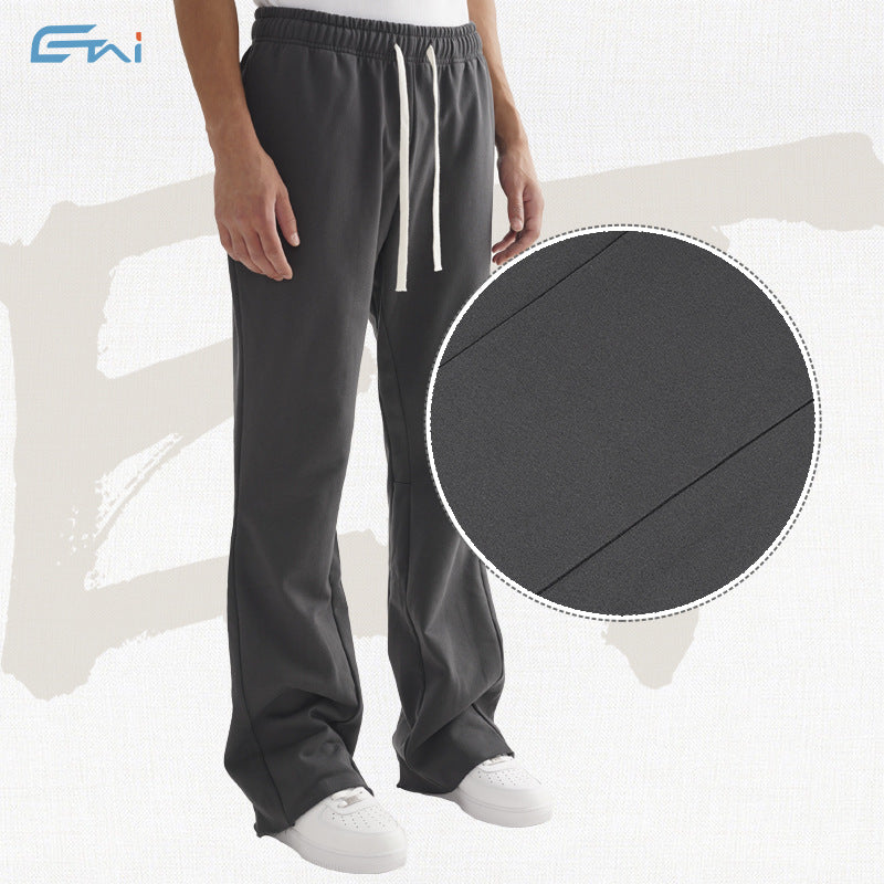 Women's Flared Sweatpants with Wide Leg, Elastic Waistband and Drawstring Mune Fashion