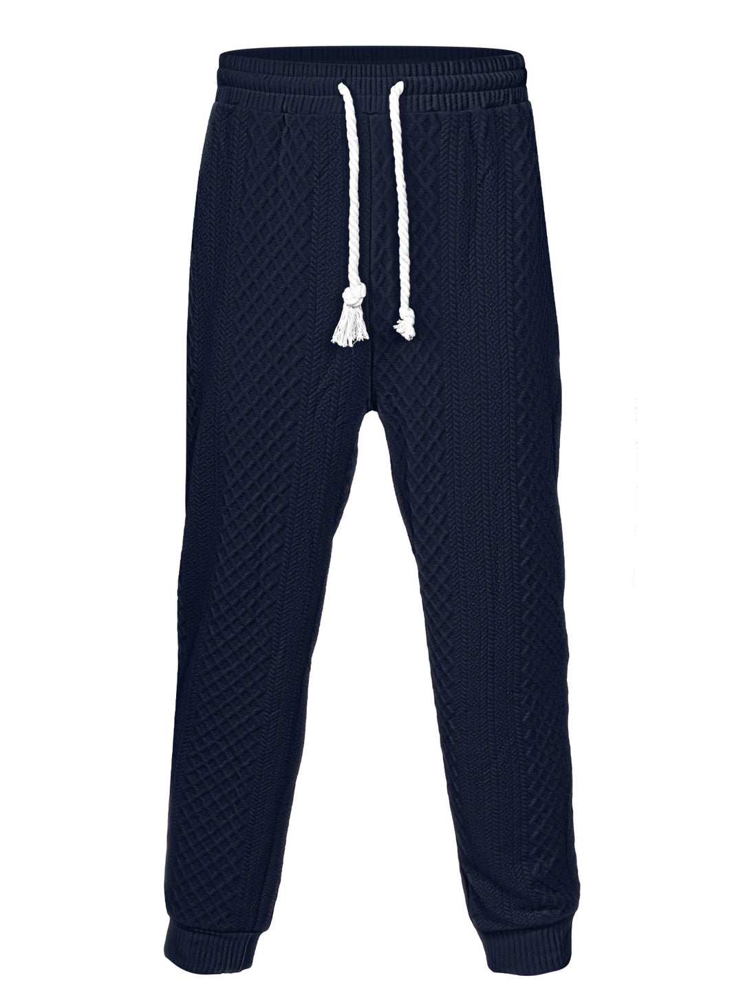 Men's nano thermo braid knit jogging pants with wide ribbed waistband and decorative cord Mune Fashion