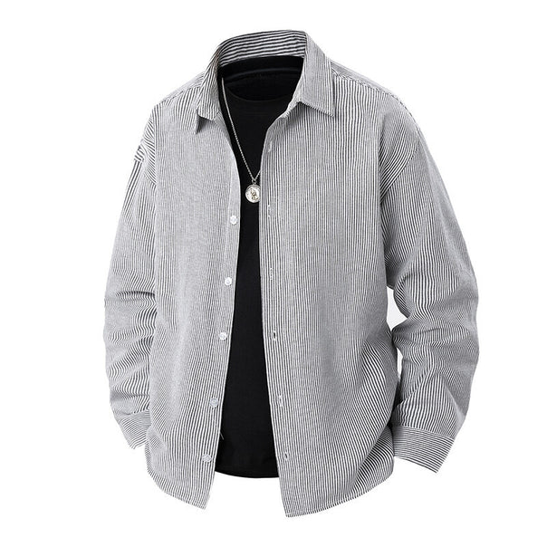 Men's striped overshirt with relaxed fit and Kent collar Mune Fashion