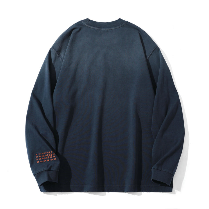 Unisex Oversize Sweatshirt with Vintage Old Script Embroidery Mune Fashion