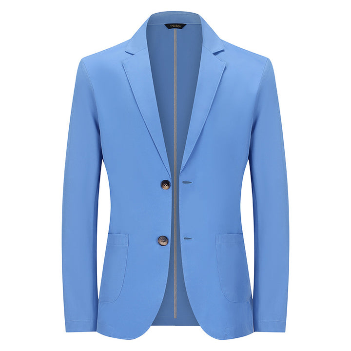 Men's Modern Slim-Fit Blazer with Narrow Lapel and Patch Pockets Mune Fashion