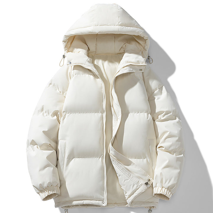 Men's minimalist oversized padded coat with quilted thermo filling and drawstring hood Mune Fashion