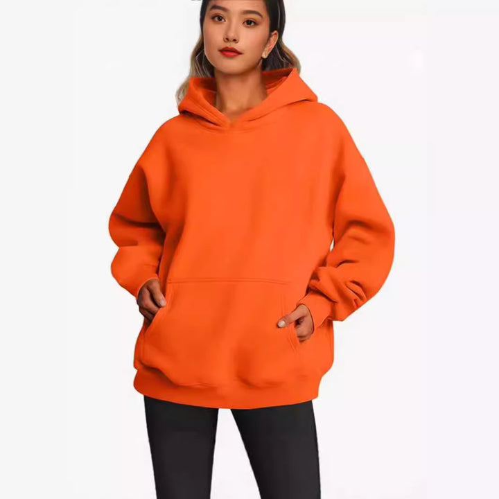 Women Longline-Oversize Hoodie with dropped shoulder, reinforced kangaroo pocket and ribbed hem Mune Fashion