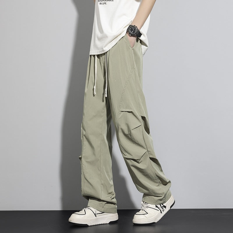 Men's Utility Cargo Lounge Pants with Drawstring Waist, Multiple Pockets & Wide Leg Mune Fashion