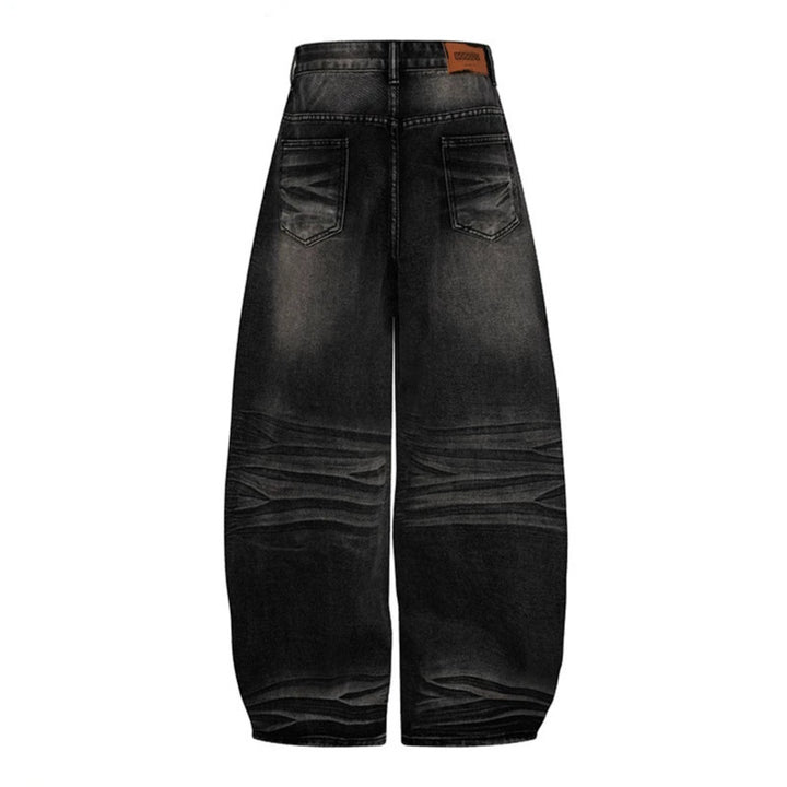 Women's Wide High-Waist Balloon Jeans with Decorative Seams Mune Fashion