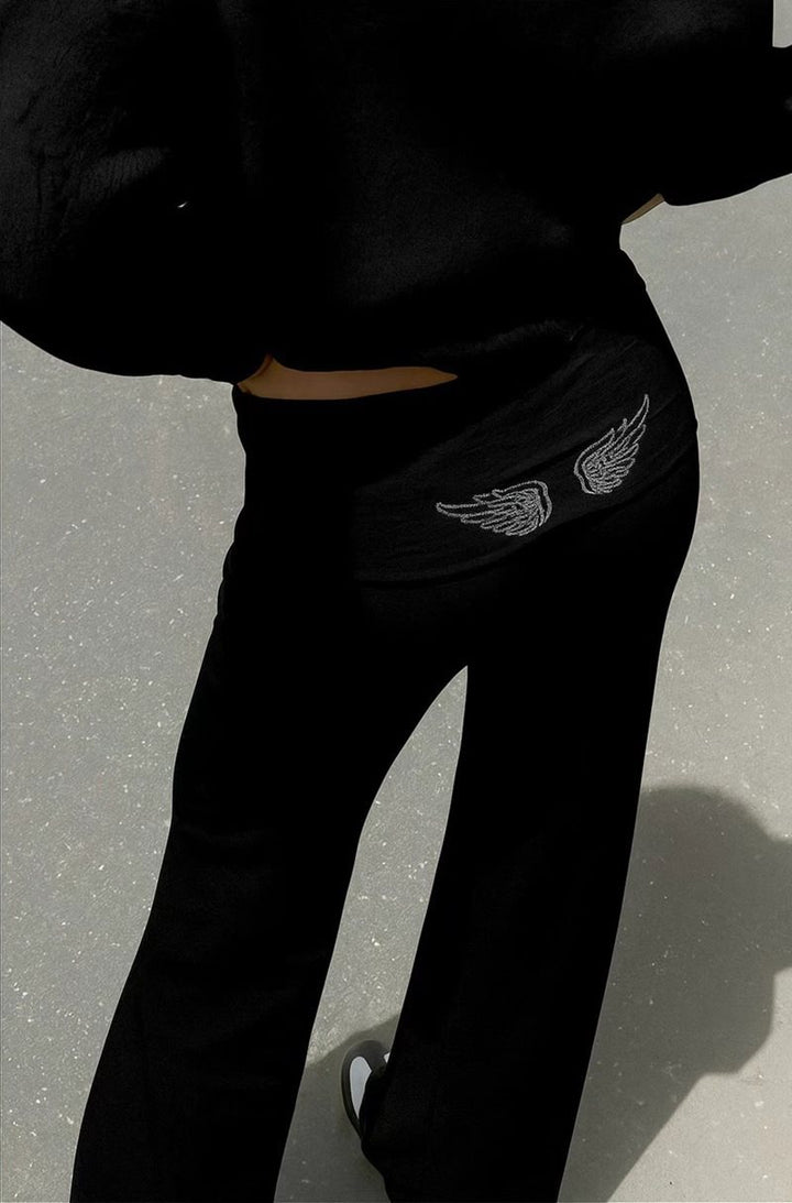 Women Wide Palazzo Yoga Pants with High Cuffed Waistband Mune Fashion