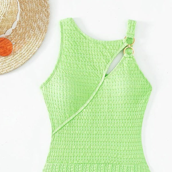 Women Elegant One-Piece Swimsuit with Asymmetric Design Mune Fashion