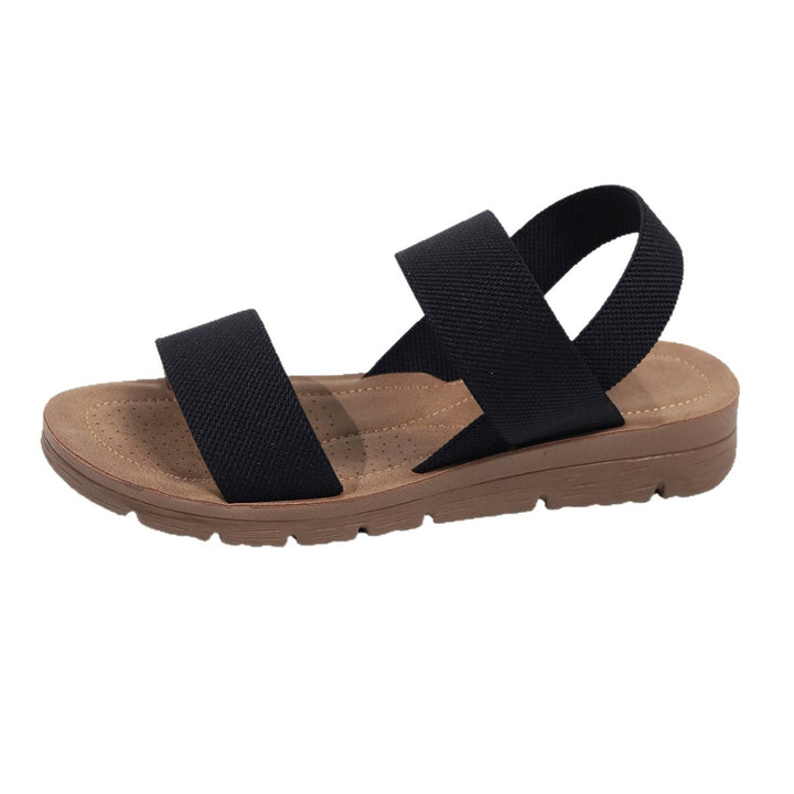 Women's elastic platform sandals with wide straps and patterned rubber sole Mune Fashion