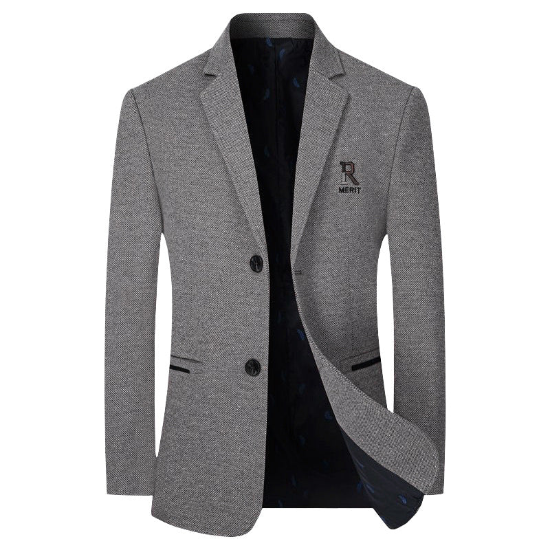 Men's Blazer Slim-Fit made of textured wool blend with contrasting inner lining Mune Fashion