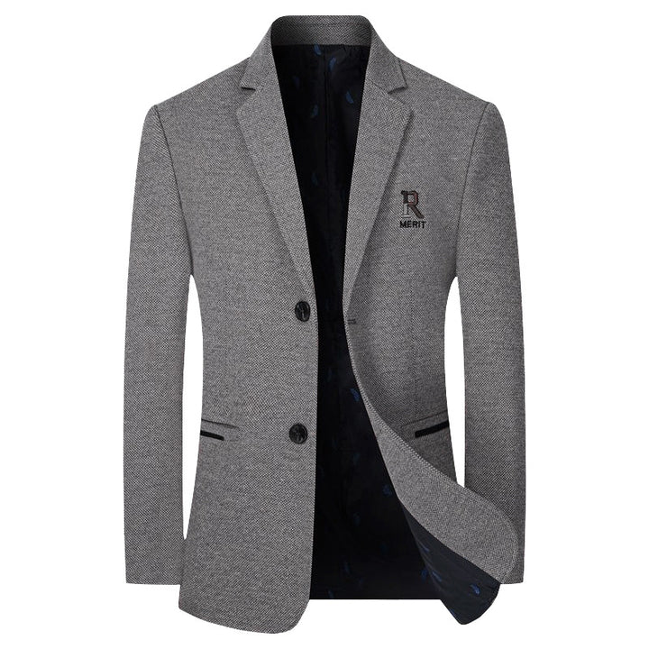Men's Blazer Slim-Fit made of textured wool blend with contrasting inner lining Mune Fashion
